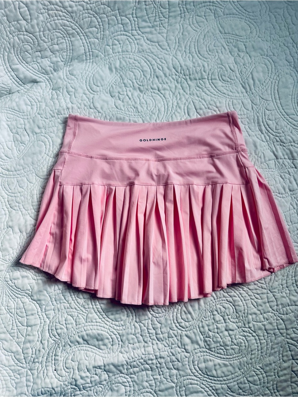 GoldHinge Soft Pink Pleated Tennis Skirt
